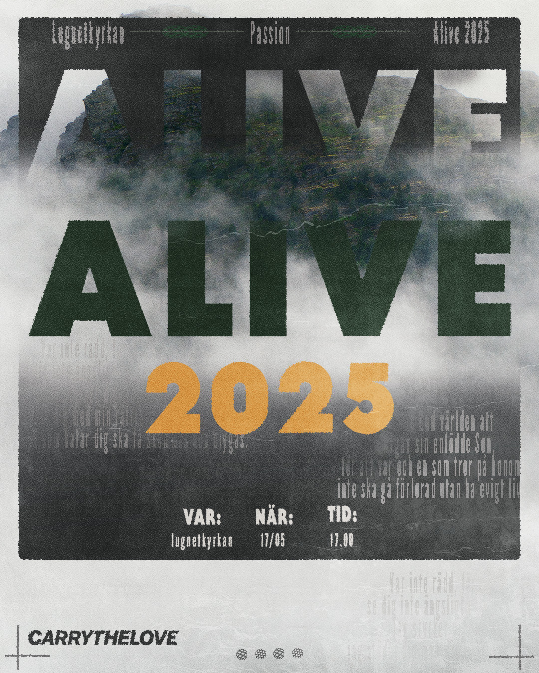Alive 2025 poster mörk uppe